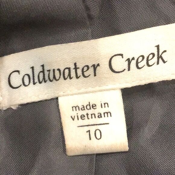 Coldwater Creek Gray Floral Pattern Velvet Trim Long Statement Blazer Jacket - Picture 15 of 16